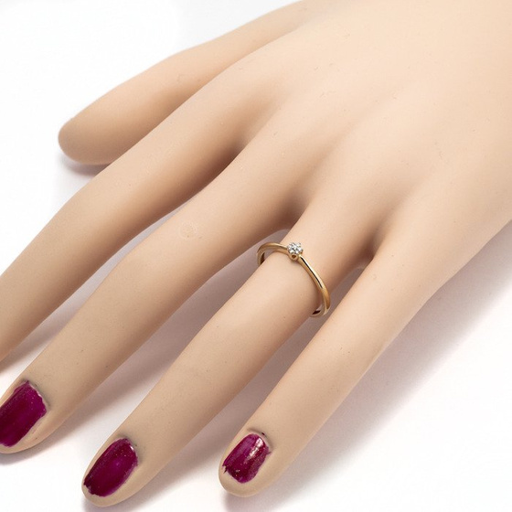 Pierścionek Zaręczynowy Złoty z Brylantami 375