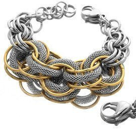 Damska Bransoletka Pleciona z Kołami