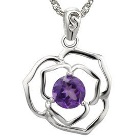 Srebrna Zawieszka z Fioletowym Kamieniem
