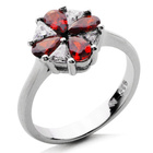 Srebrny Pierścionek z Czerwonymi Cyrkoniami