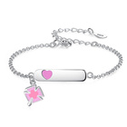 Bransoletka Srebrna Różowa Koniczynka