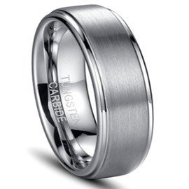 Gładka Obrączka z Wolframu dla Mężczyzn i Kobiet