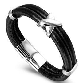 Bransoletka z Czarnej Skóry Naturalnej