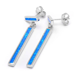 Srebrne Kolczyki z Niebieskim Opalem