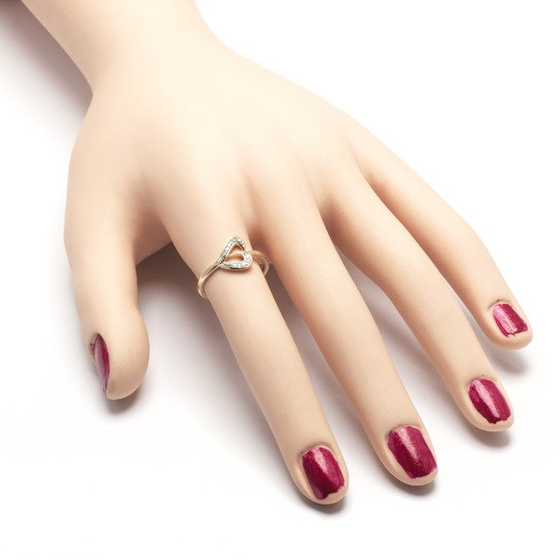 Złoty Pierścionek w Kształcie Serca z Brylantami