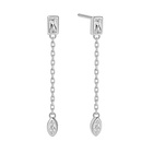 Srebrne Kolczyki na Łańcuszku z Cyrkonią