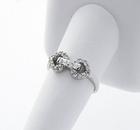 Srebrny Pierścionek Dwa Serca Wysadzane Cyrkoniami