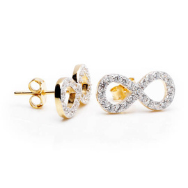 Srebrne Kolczyki Nieskończoność z Cyrkoniami