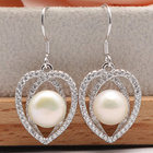 Srebrne Kolczyki Serduszka z Perłami i Cyrkoniami