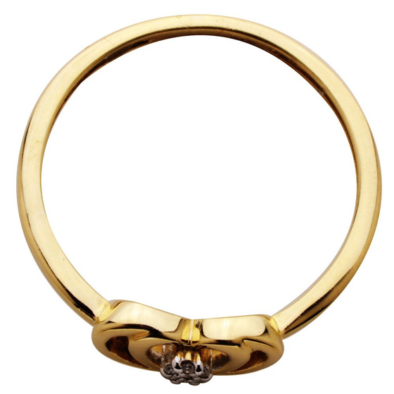 Pierścionek Złoty z Sercem i Brylantami