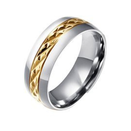 Obrączka Stal Szlachetna ze Złotą Aplikacją