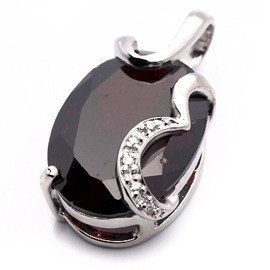 Srebrna zawieszka Ciemno Czerwona Cyrkonia