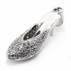 Zawieszka Srebrna Bucik na Obcasie Białe Cyrkonie