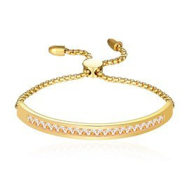 Złota Bransoletka z Cyrkoniami Stal Szlachetna
