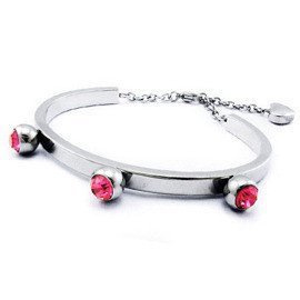 Damska Bransoletka z Czerwonymi Cyrkoniami