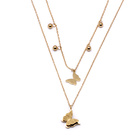 Złoty Naszyjnik z Motylkiem Stal Szlachetna