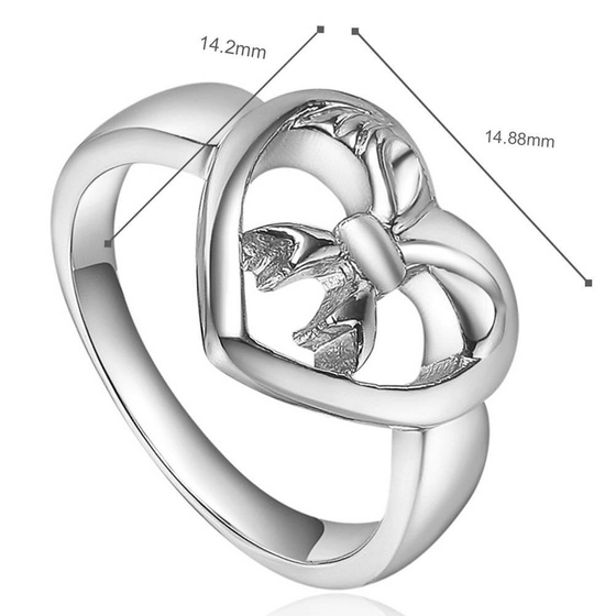 Pierścionek Srebrny Kształt Serca