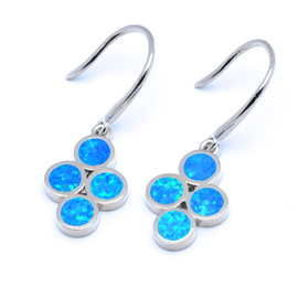 Srebrne Kolczyki z Niebieskim Opalem