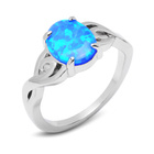Srebrny Pierścionek z Niebieskim Opalem