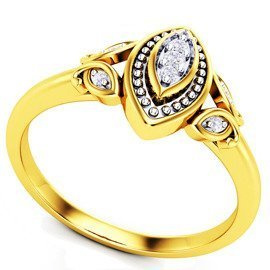 Złoty Pierścionek 375 z Brylantami