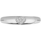 Obrączka z Białego Złota 375 z Brylantami Serce