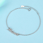 Bransoletka Srebrna Napis MAMA z Cyrkoniami