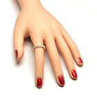 Pierścionek Srebrny Pozłacany z Białymi Kamieniami