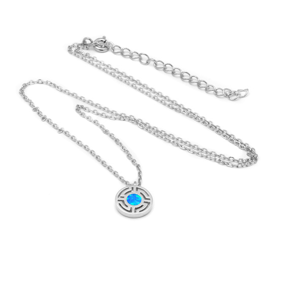 Srebrny Naszyjnik z Niebieskim Opalem