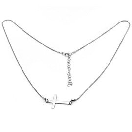 Srebrny Naszyjnik Krzyżyk Celebrytka Ankier