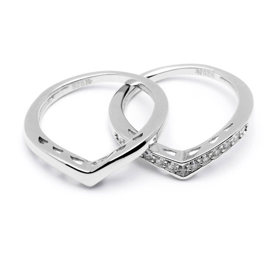 Komplet Dwóch Pierścionków Srebrnych