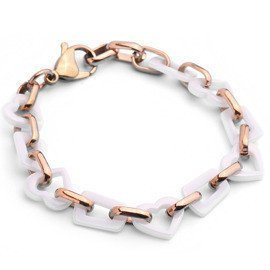 Bransoletka z Serduszkiem Biała Ceramika