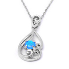 Srebrny Naszyjnik z Niebieskim Opalem