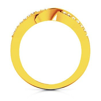 Pierścionek Zloty 375 Przeplatany Brylantami