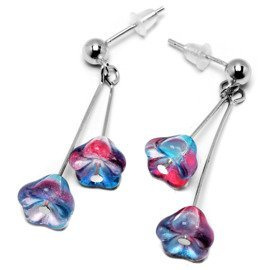 Srebrne Kolczyki Cyrkonie Multikolor