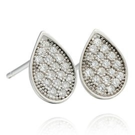 Srebrne Kolczyki Wysadzane Cyrkoniami