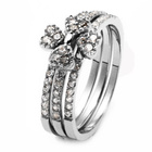 Potrójny Pierścionek Srebrny Koniczynka