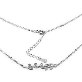 Srebrny Naszyjnik Gałązka z Cyrkoniami