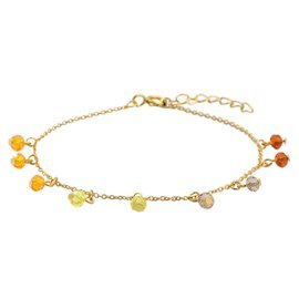 Złota Bransoletka Srebrna z Kolorowymi Cyrkoniami