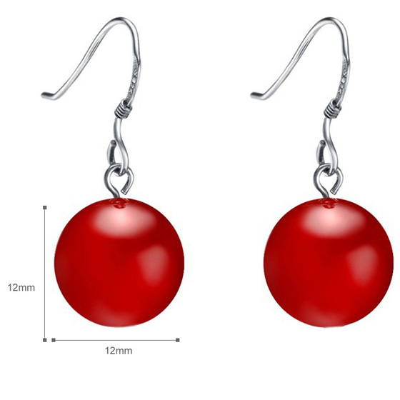 Srebrne Kolczyki Kulki z Agatem