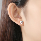 Srebrne Kolczyki Serce z Biedronką