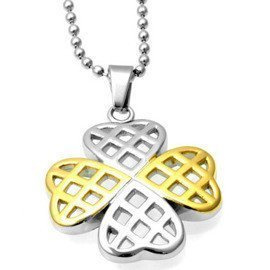 Zawieszka Złota Koniczynka ze Stali Chirugicznej