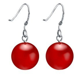 Srebrne Kolczyki Kulki z Agatem