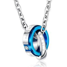 Naszyjnik ze Stali Szlachetnej Dwie Obrączki