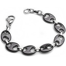 Bransoletka z Czarną Ceramiką ze Stali Szlachetnej