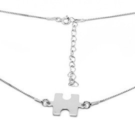 Srebrny Naszyjnik Puzle Celebrytka Ankier