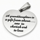 Zawieszka Satynowa Serce Dedykacją Stal Szlachetna