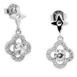 Srebrne Kolczyki z Bezbarwnymi Cyrkoniami