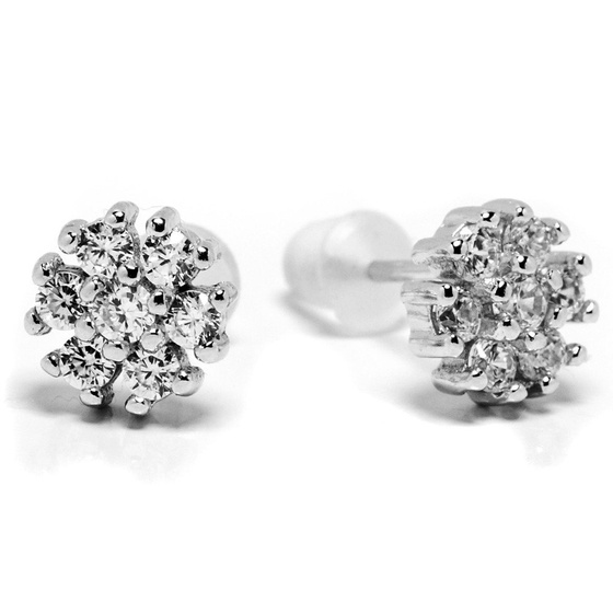 Srebrne Kolczyki Ozdobione Cyrkoniami