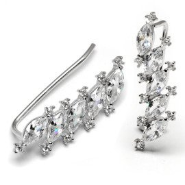 Srebrne Kolczyki Wysadzane Diamentowymi Cyrkoniami