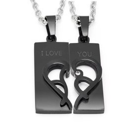 Komplet 2 Naszyjników dla Pary z Sercem